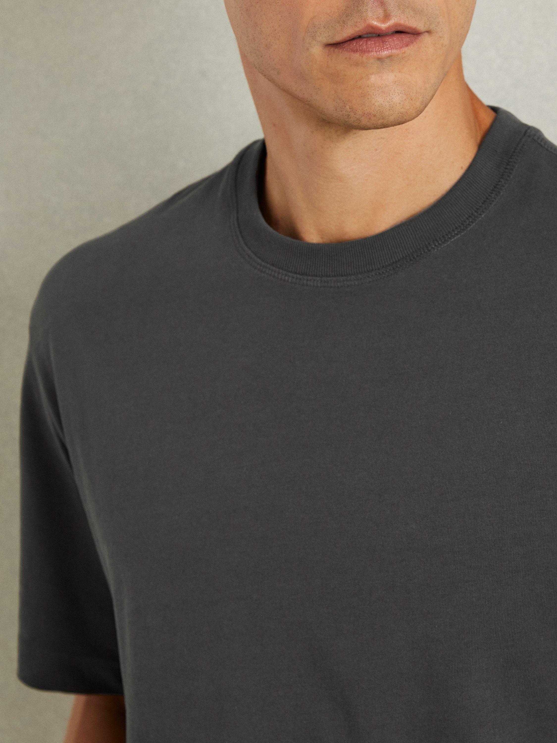 Product image 5 of 5, which shows Reiss Tate Cotton T-Shirt, Washed Black, XS