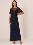 Adrianna Papell Bead Blouson Dress, Navy/Black