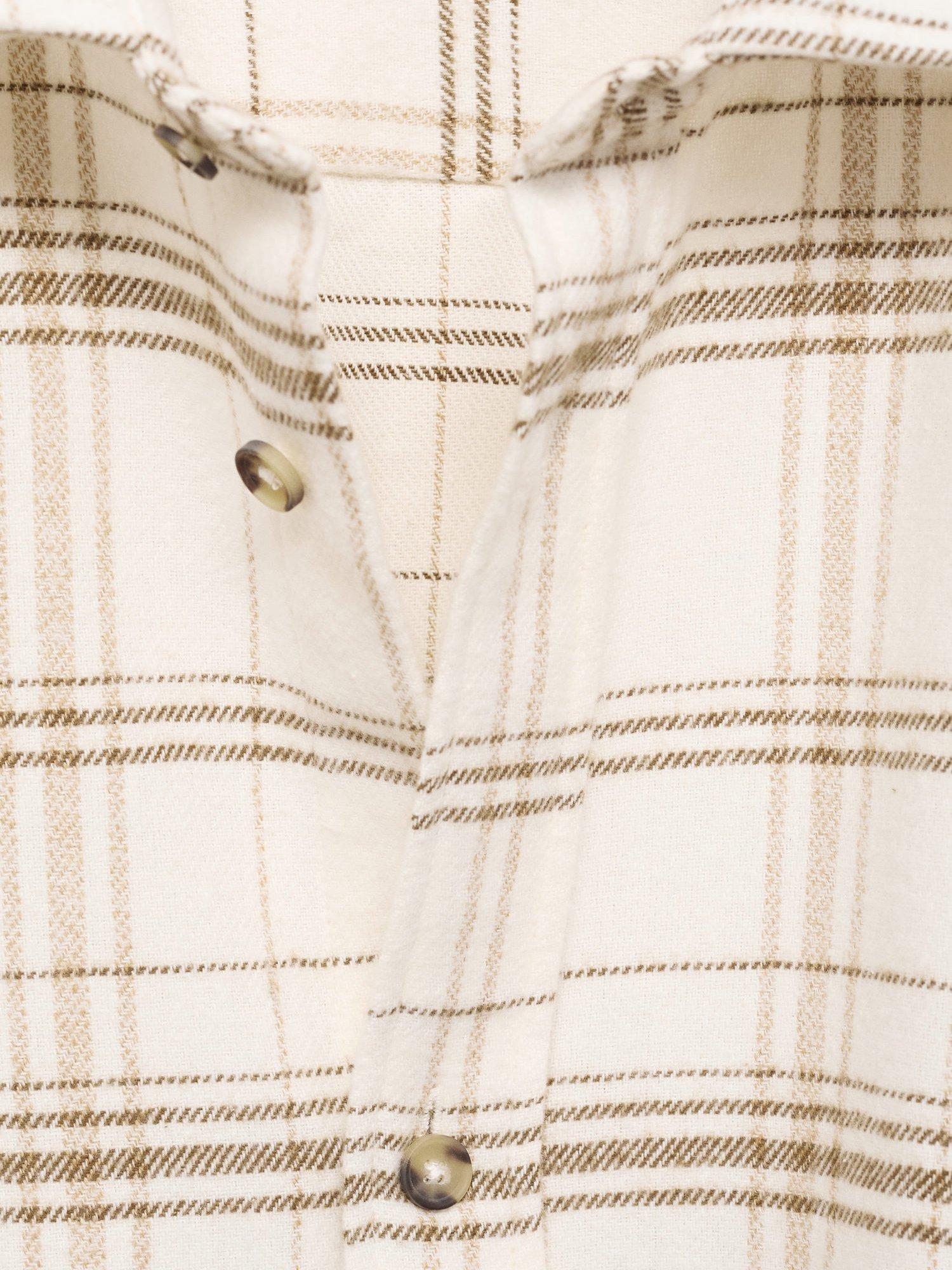 Product image 8 of 8, which shows Mango Pierre Cotton Regular Fit Check Shirt, Natural White, S