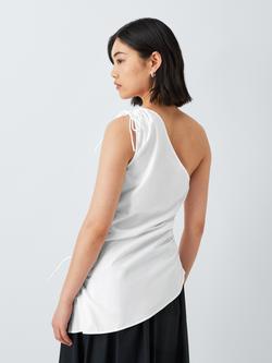 John Lewis ANYDAY Tie Detail Asymmetric Top, White - view 2, White