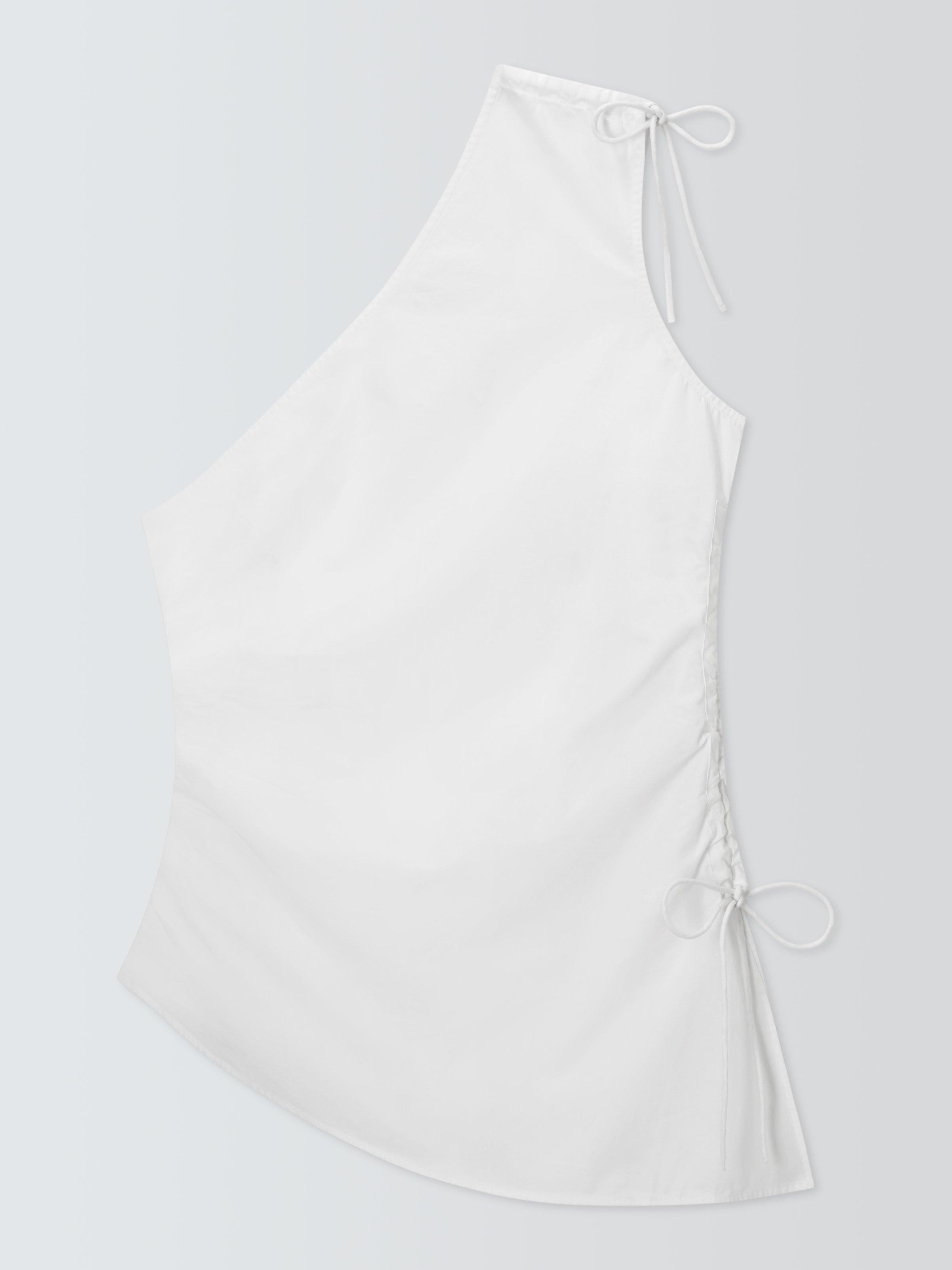 Product image 4 of 6, which shows John Lewis ANYDAY Tie Detail Asymmetric Top, White, 8