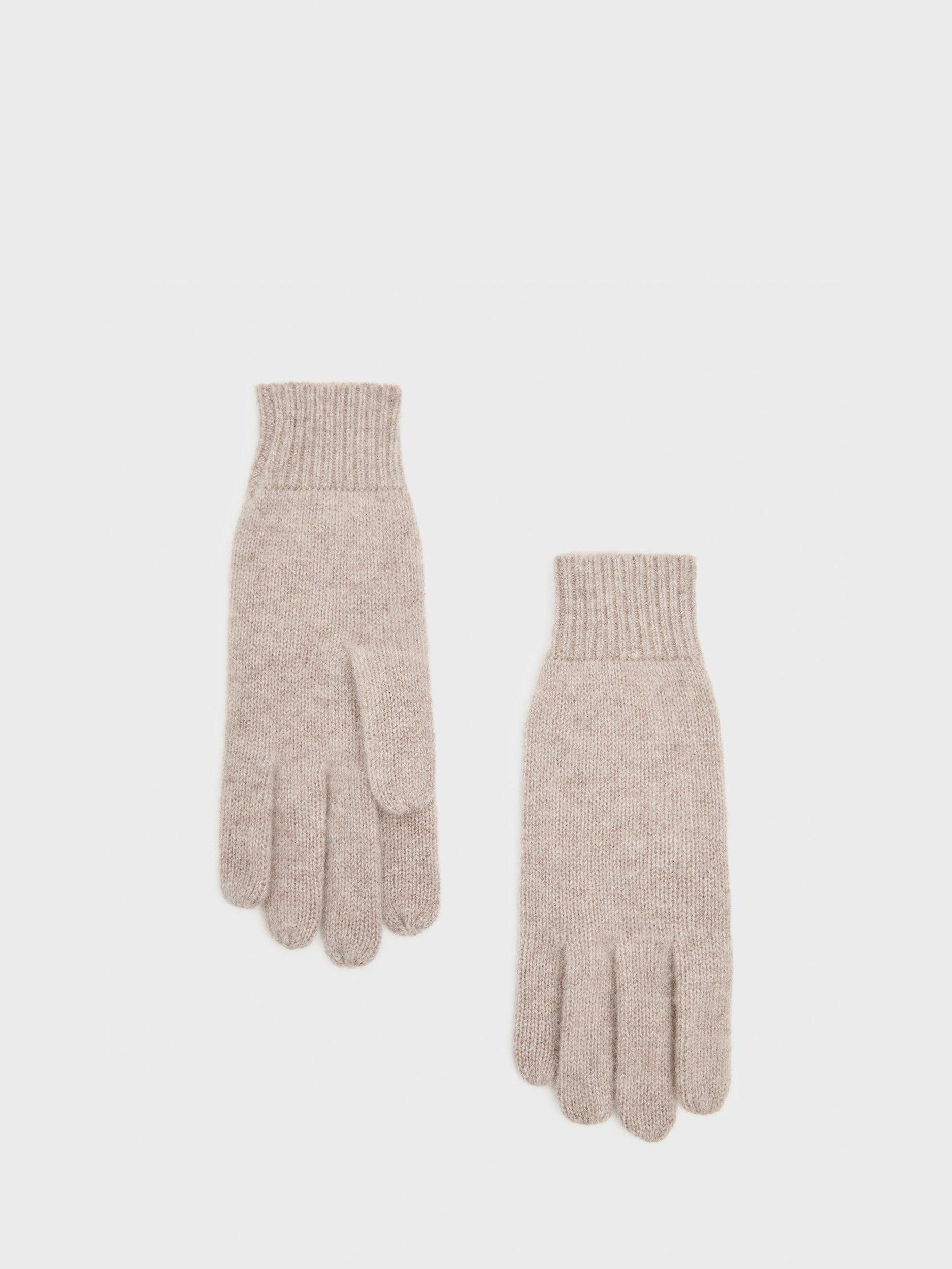 Mango Perla Cashmere Gloves, Medium Brown, One Size