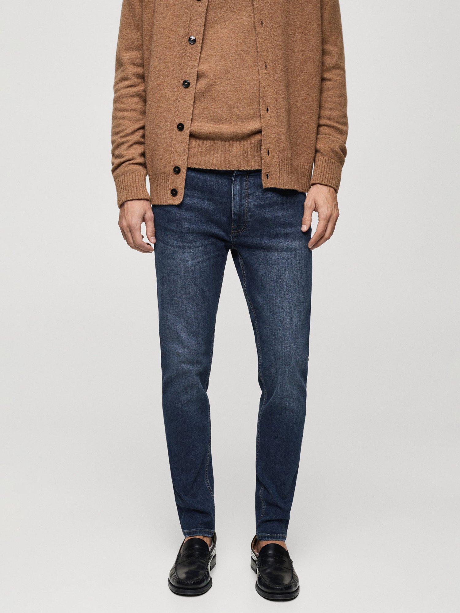 Mango Jude Skinny Fit Jeans, Open Blue