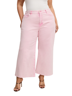 Good American Good Waist Cropped Palazzo Jeans, Mineralrosequartz001, Mineralrosequartz001