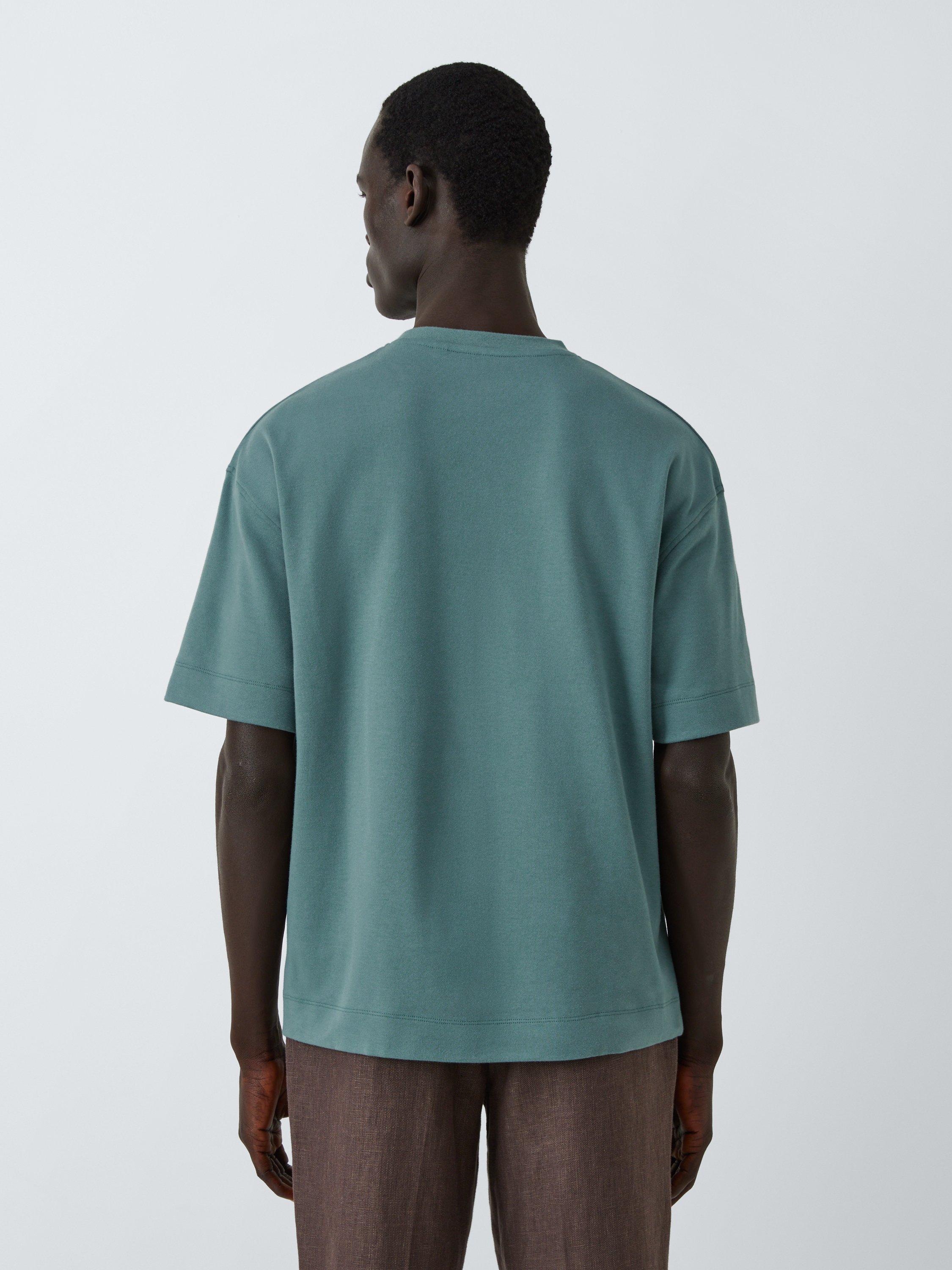 Product image 2 of 6, which shows John Lewis Embroidered Pocket Cotton T-Shirt, North Atlantic, S