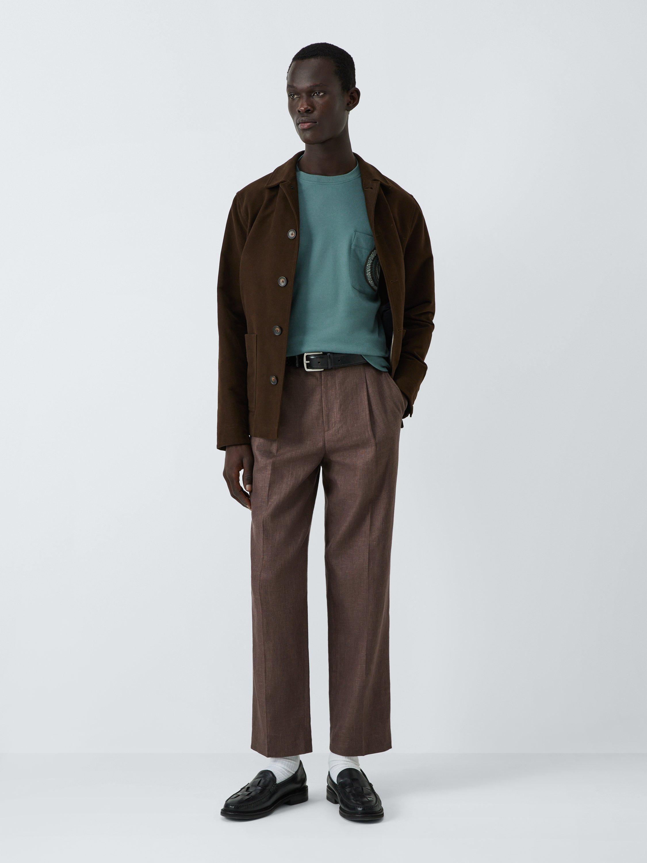 Product image 3 of 6, which shows John Lewis Embroidered Pocket Cotton T-Shirt, North Atlantic, S