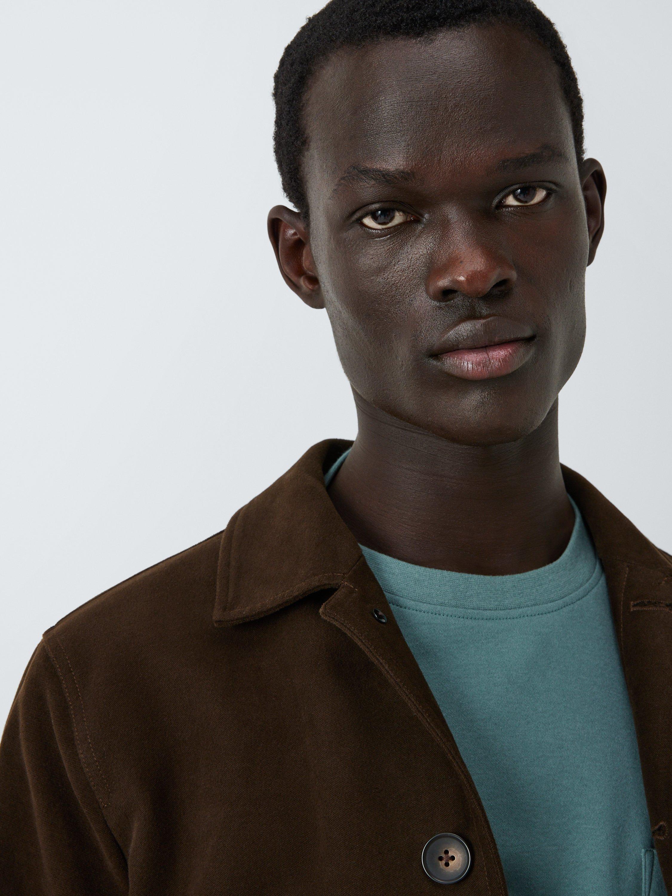 Product image 5 of 6, which shows John Lewis Embroidered Pocket Cotton T-Shirt, North Atlantic, S