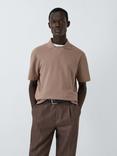 John Lewis Short Sleeve Textured Collar Cotton T-Shirt, Mountain Trail