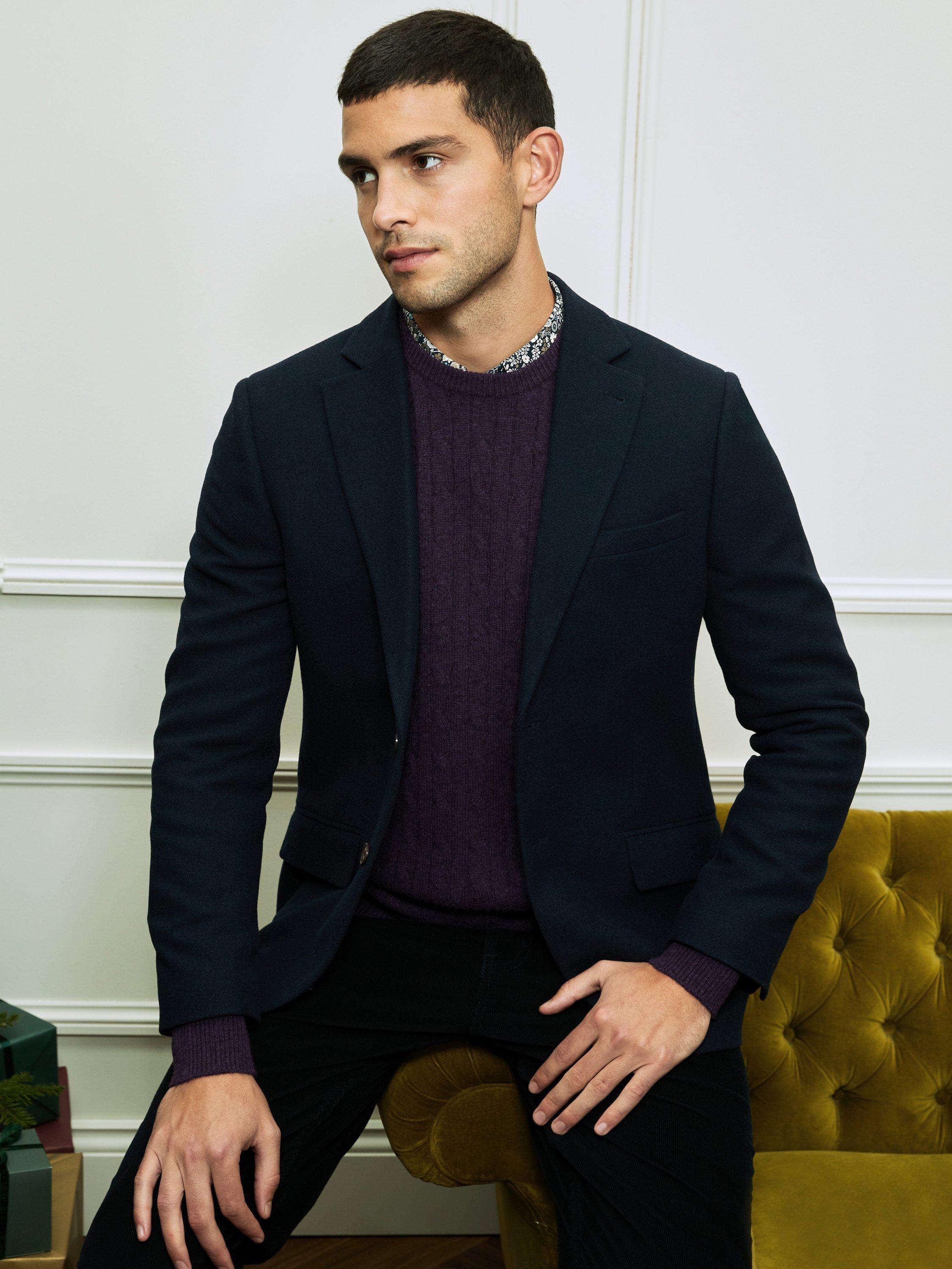 Crew Clothing Banbury Wool Blazer, Navy