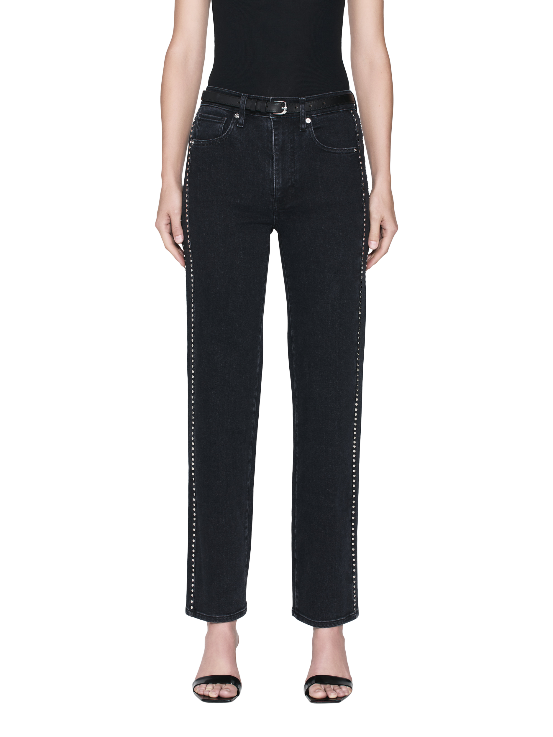 Product image 1 of 5, which shows FRAME Le Sleek Straight Jeans, Astronaut, 24