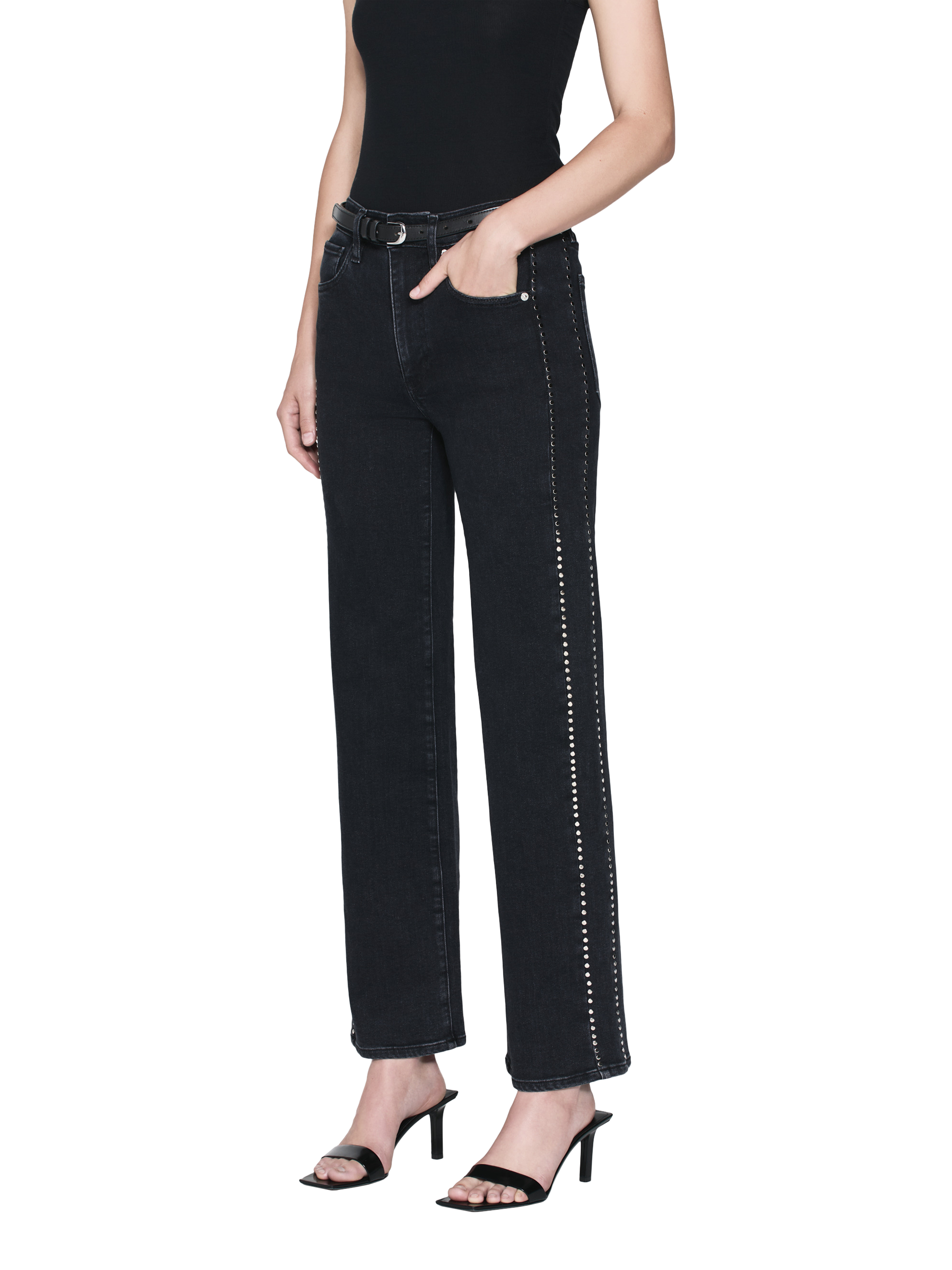 Product image 2 of 5, which shows FRAME Le Sleek Straight Jeans, Astronaut, 24