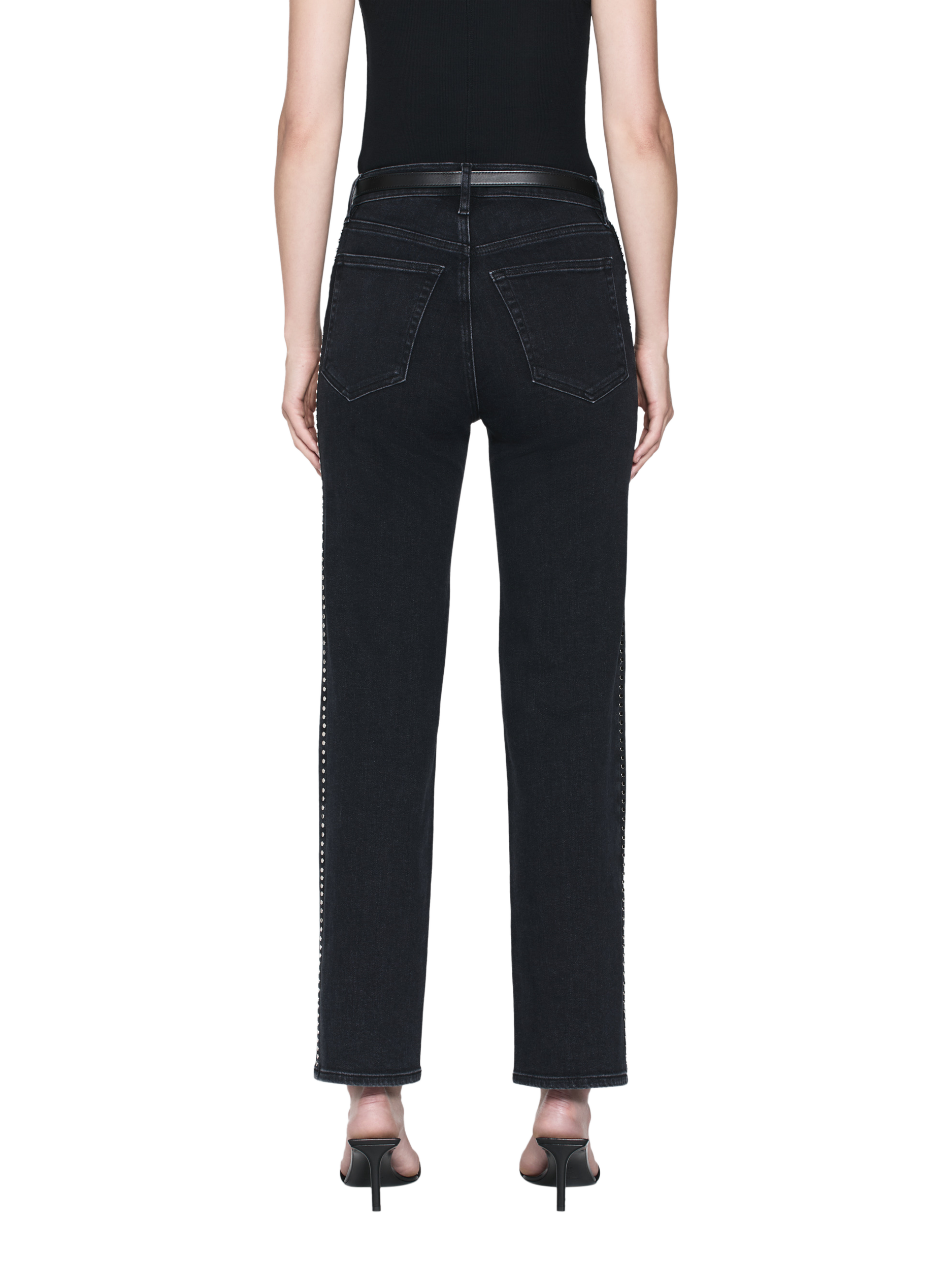 Product image 3 of 5, which shows FRAME Le Sleek Straight Jeans, Astronaut, 24