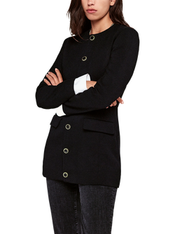 FRAME Button Front Suiting Dress, Black, Black