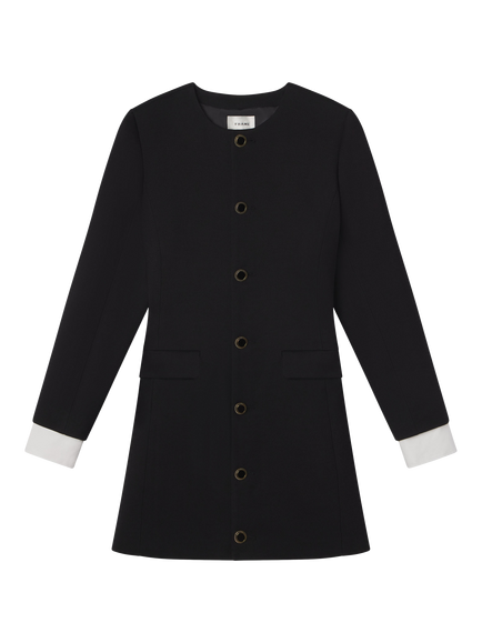 FRAME Button Front Suiting Dress, Black - view 2, Black