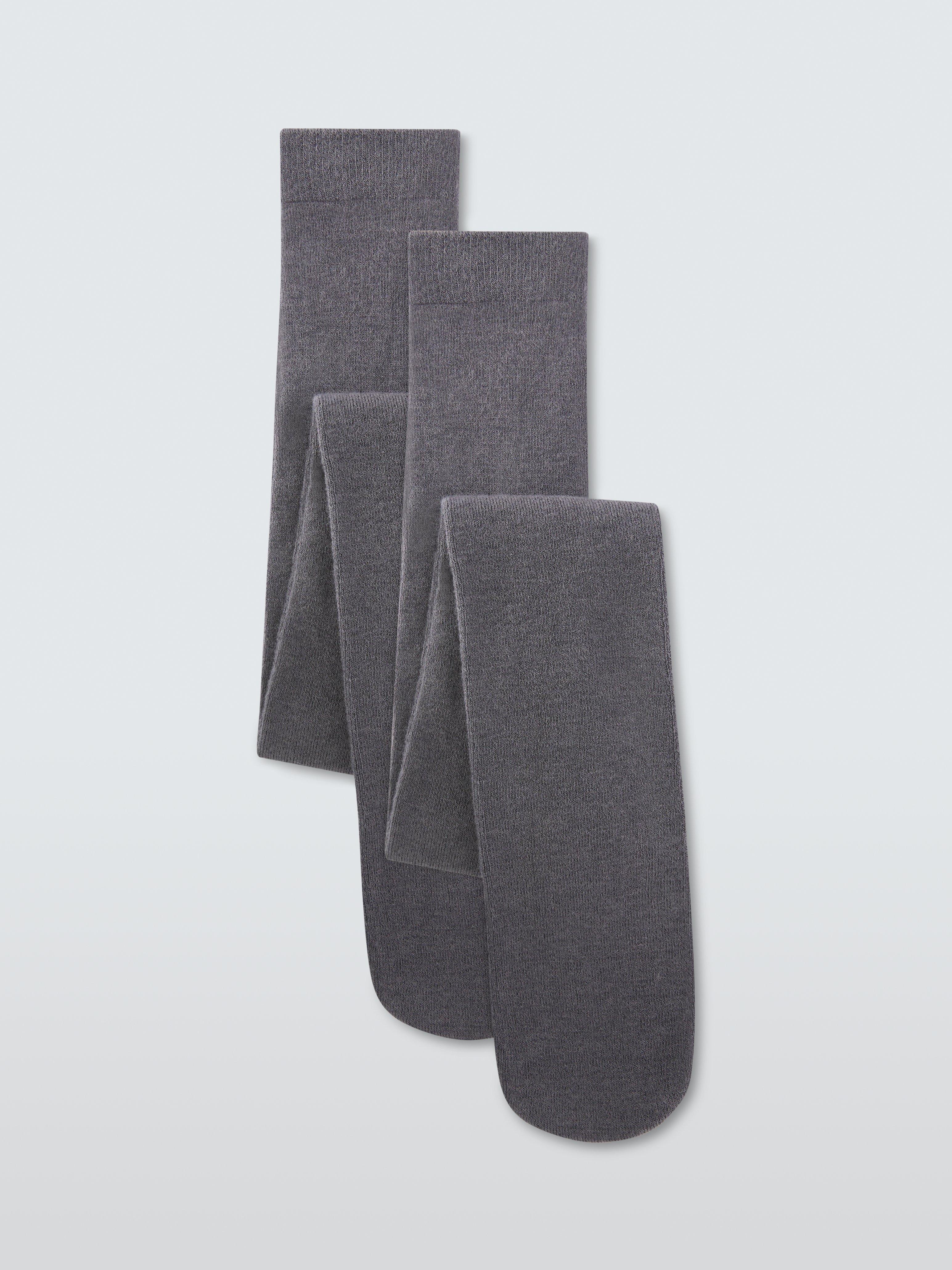 Product image 1 of 11, which shows John Lewis Kids' Wool Mix Tights, Pack of 2, Charcoal, 2-3 years
