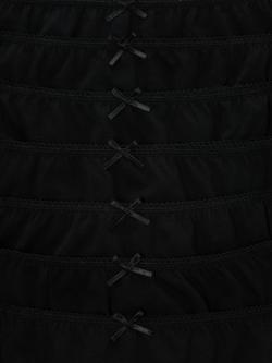 John Lewis Kids' Picot Trim Cotton Briefs, Pack of 7 - view 2, Black