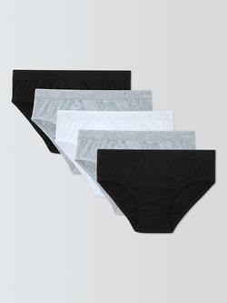 John Lewis Kids' Mono Cotton Briefs, Pack of 5, Multi, Multi