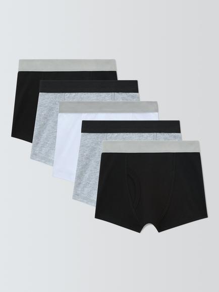 John Lewis Kids' Cotton Blend Trunks, Pack of 5, Multi, Multi