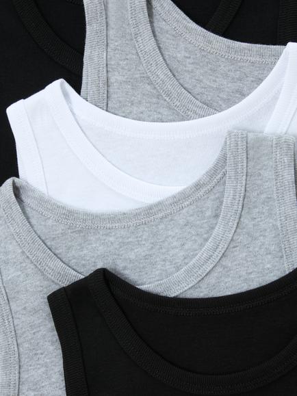 John Lewis Kids' Monochrome Vests, Pack of 5, Multi - view 2, Multi