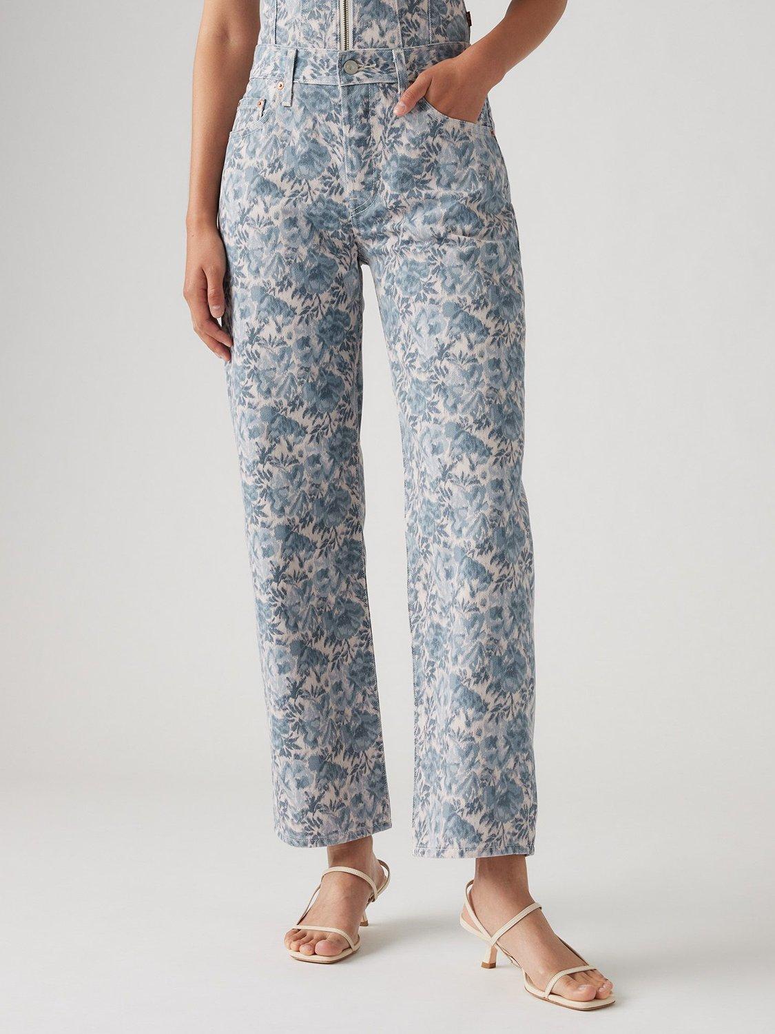 Product image 1 of 4, which shows Levi's 501 90's Floral Ankle Grazer Jeans, Ophelia Floral, 24