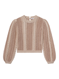 FRAME Femme Cable Mix Jumper, Pink, Pink