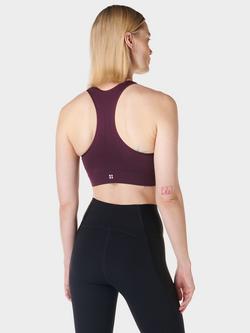 Sweaty Betty Stamina Seamless Sports Bra - view 2, Midnight Cherry