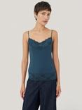 Jigsaw Lace Trim Modal Vest, Smoke