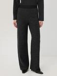 Jigsaw Boiled Wool Blend Trousers, Dark Grey