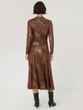 Jigsaw Brushed Metallic Draped Dress, Bronze