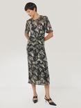 Jigsaw Jacquard Floral Dress, Gold