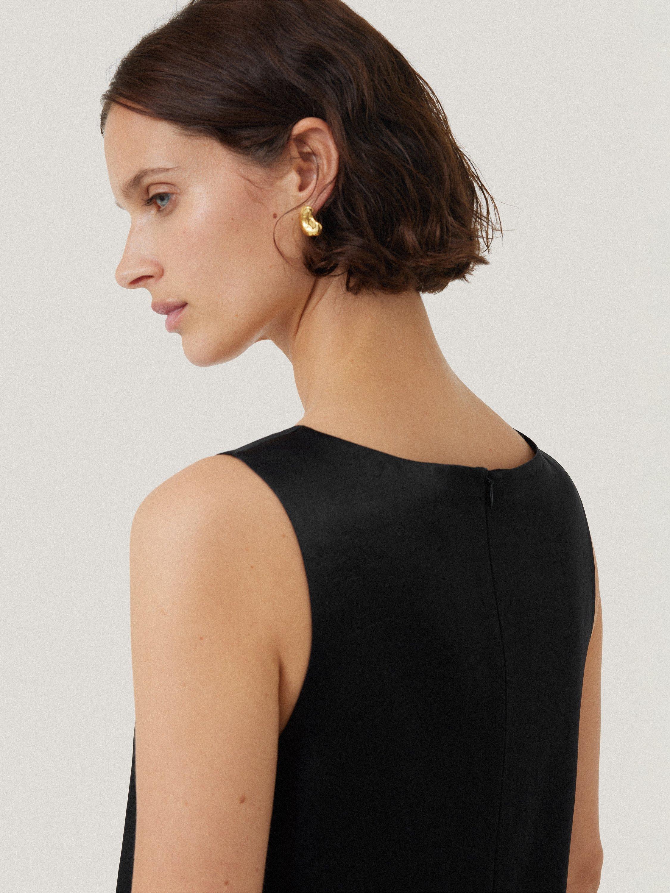 Product image 6 of 6, which shows Jigsaw Satin Mini Dress, Black, 10