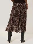 Jigsaw Abstract Leopard Midi Skirt, Brown