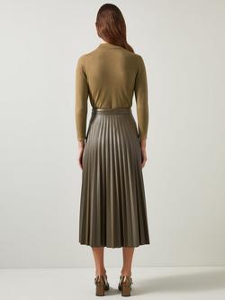 L.K.Bennett Sadie Metallic Wool Rich Knit Top, Gold - view 2, Gold