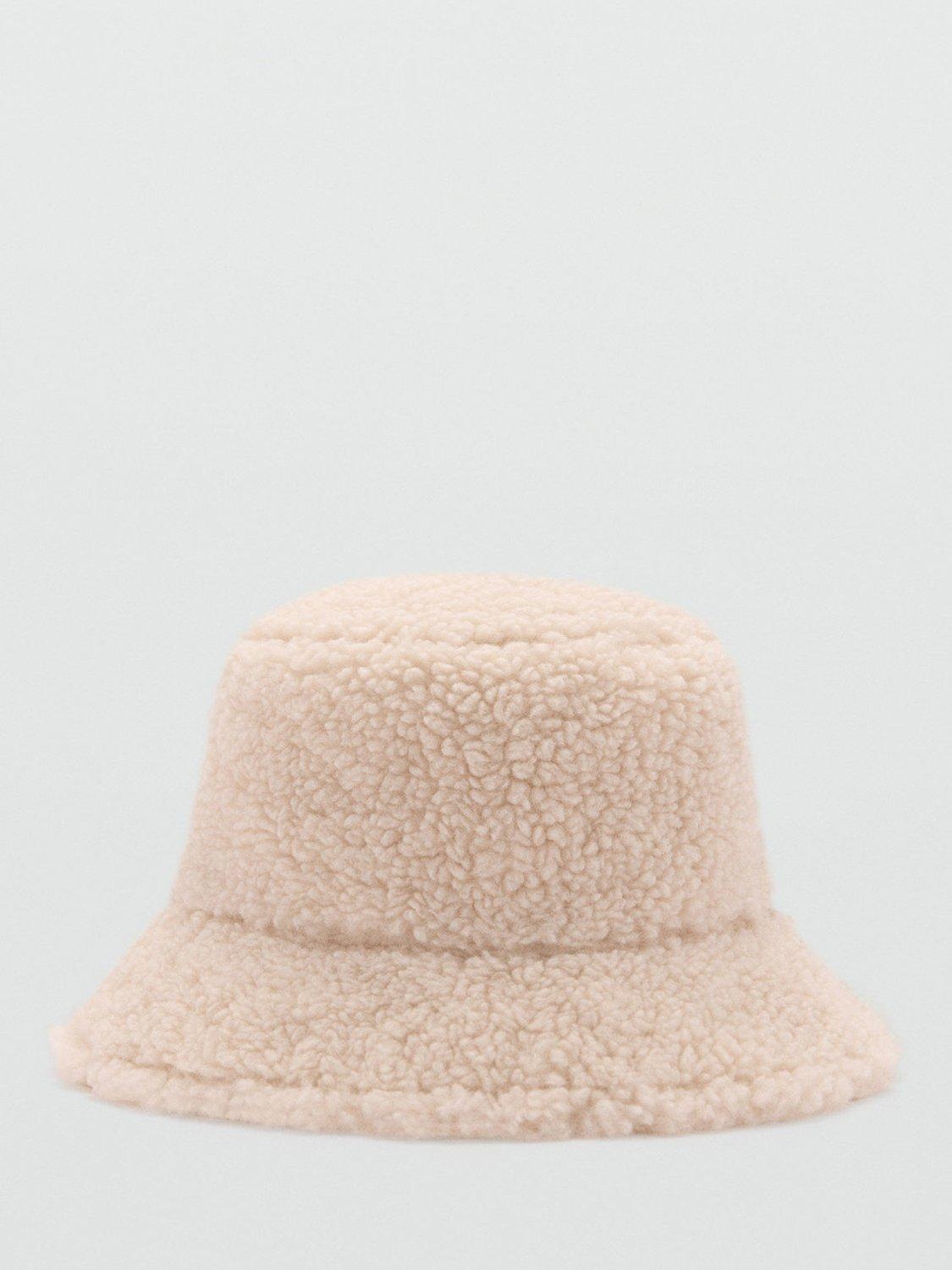 Mango Kids' Daisy Reversible Bucket Hat, Light Beige