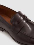 Reiss Bray Leather Loafers, Oxblood