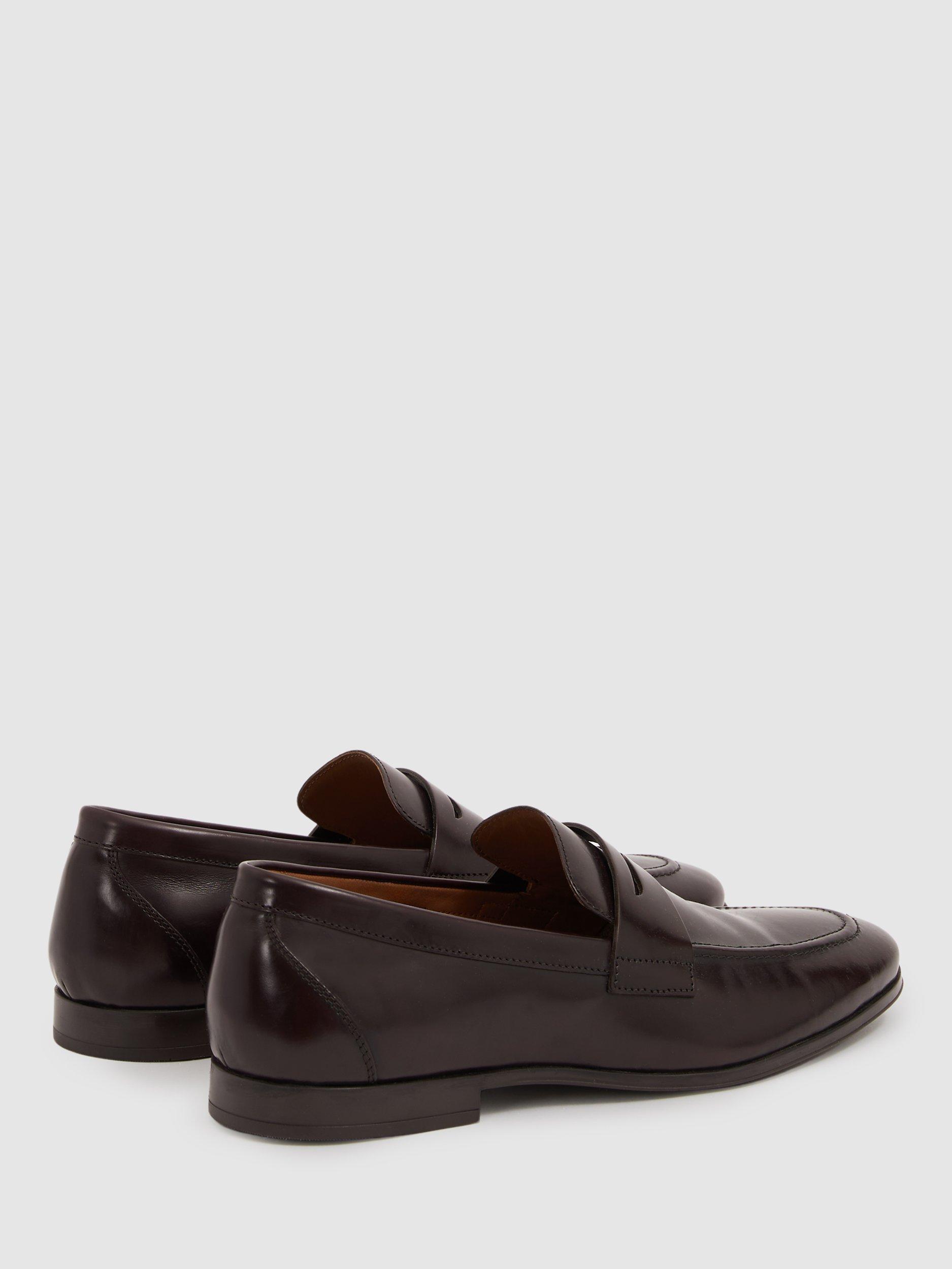 Product image 5 of 5, which shows Reiss Bray Leather Loafers, Oxblood, 7