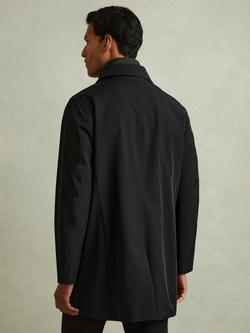 Reiss Logan Funnel Neck Coat - view 2, Black