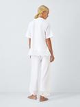 John Lewis Broderie Anglaise Hem Cropped Pyjama Set, Ivory