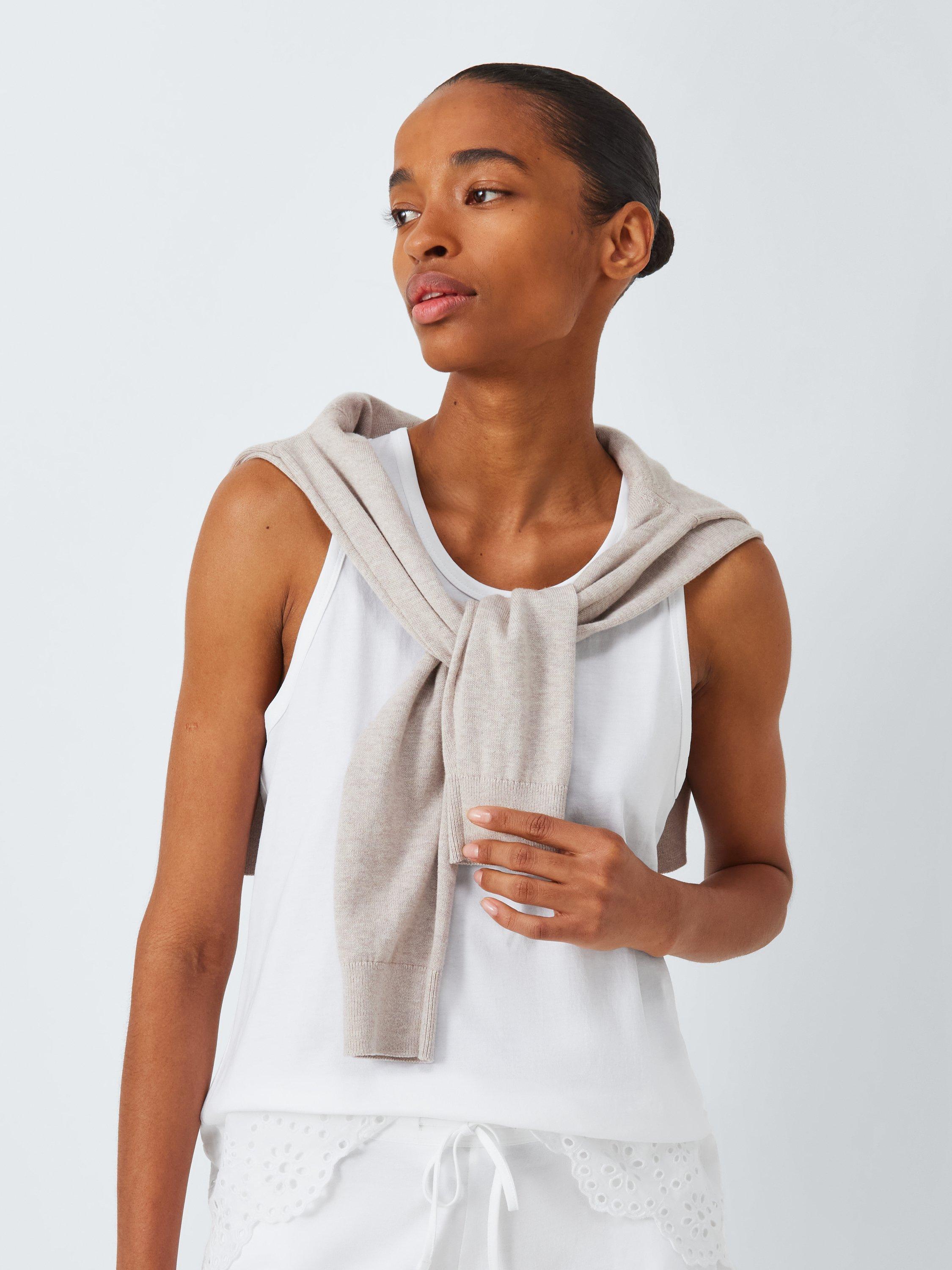 Product image 5 of 6, which shows John Lewis Broderie Anglaise Hem Shorty Pyjama Set, Ivory, 8
