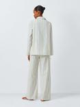 John Lewis Chambray Stripe Long Pyjama Set, Buttermilk/Blue