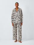 John Lewis Oversized Leopard Print Long Pyjama Set, Natural