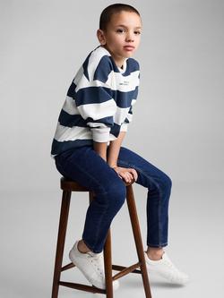 Mango Kids' Comfy Elasticated Drawstring Waist Jeans, Open Blue