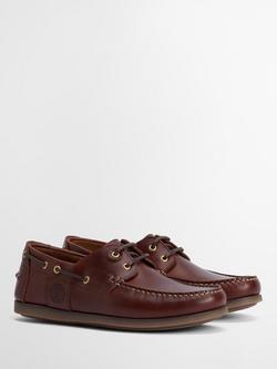 Barbour Wake Leather Boat Shoes - view 2, Mahogany