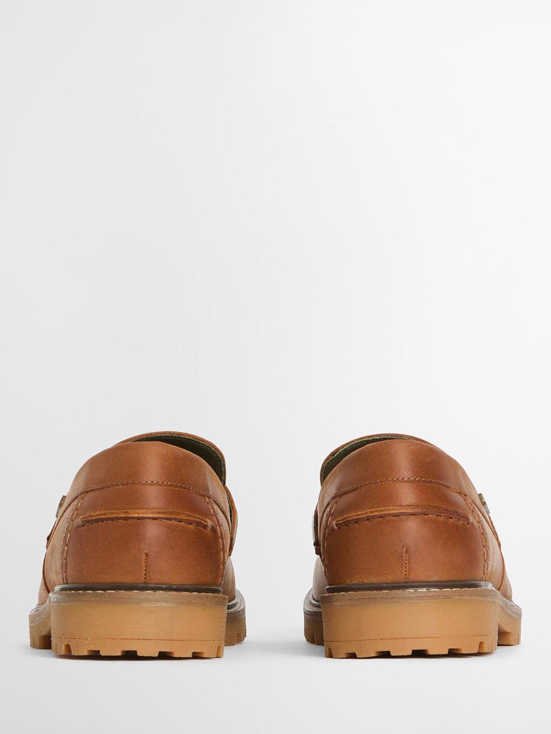 Product image 3 of 7, which shows Barbour Pumice Leather Loafers, Cognac Leather, 8