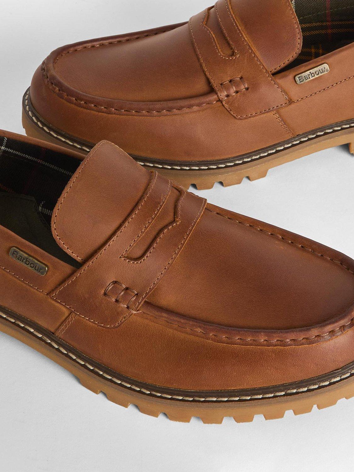 Product image 5 of 7, which shows Barbour Pumice Leather Loafers, Cognac Leather, 8