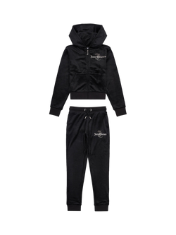 Juicy Couture Kids' Diamante Hoodie and Slim Joggers Set, Jet Black