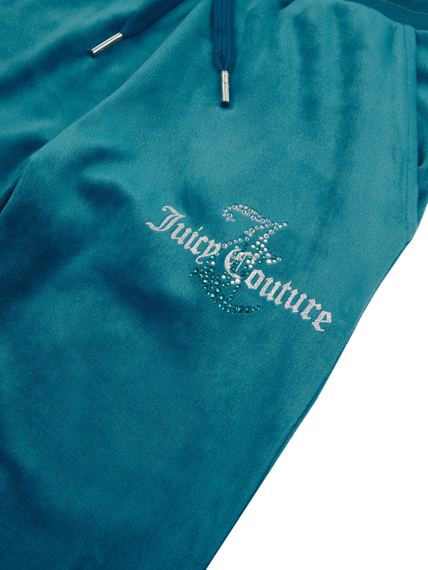 Product image 11 of 11, which shows Juicy Couture Kids' Diamante Hoodie and Slim Joggers Set, Lyons Blue, 7-8 years