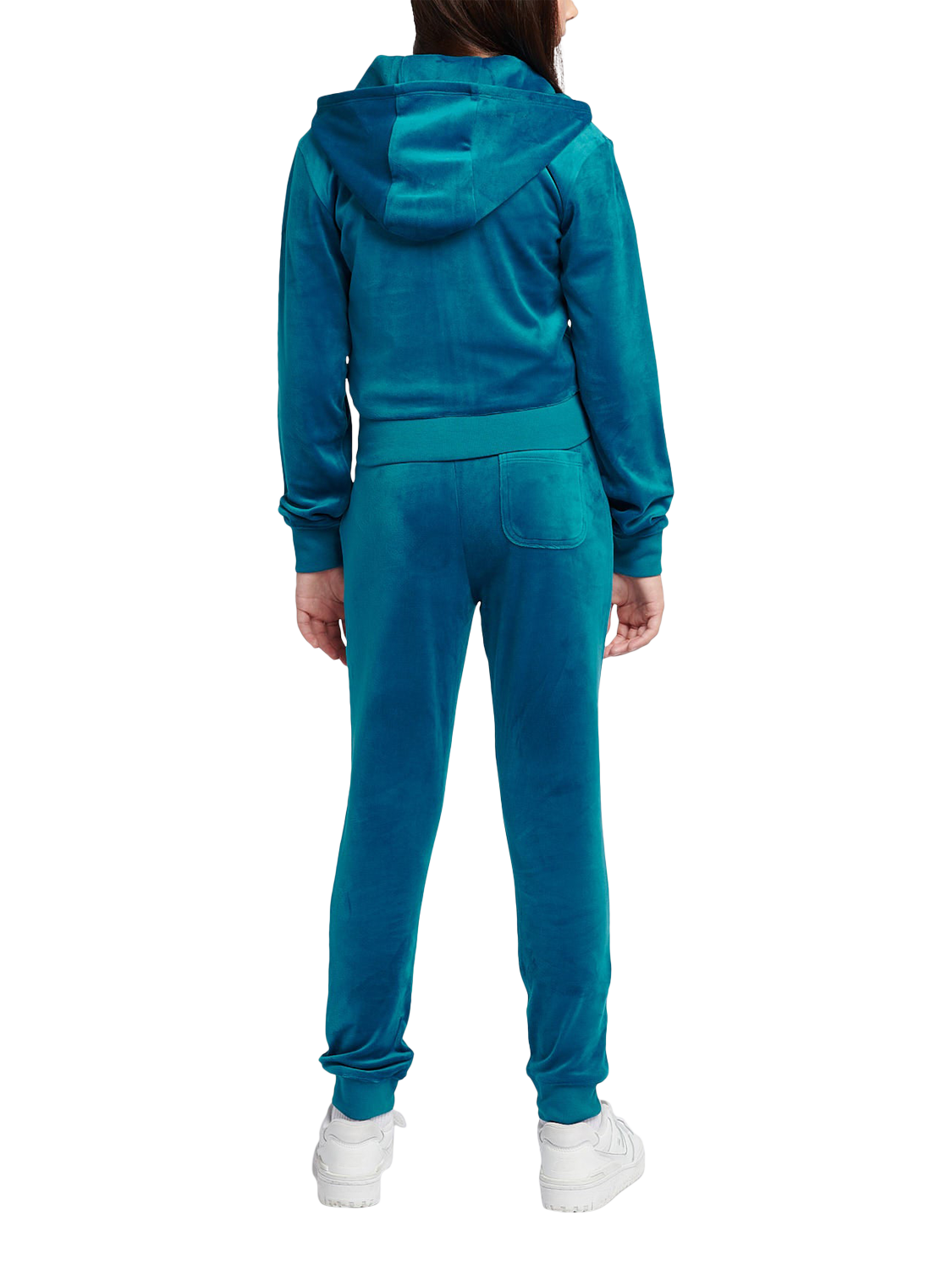 Product image 3 of 11, which shows Juicy Couture Kids' Diamante Hoodie and Slim Joggers Set, Lyons Blue, 7-8 years