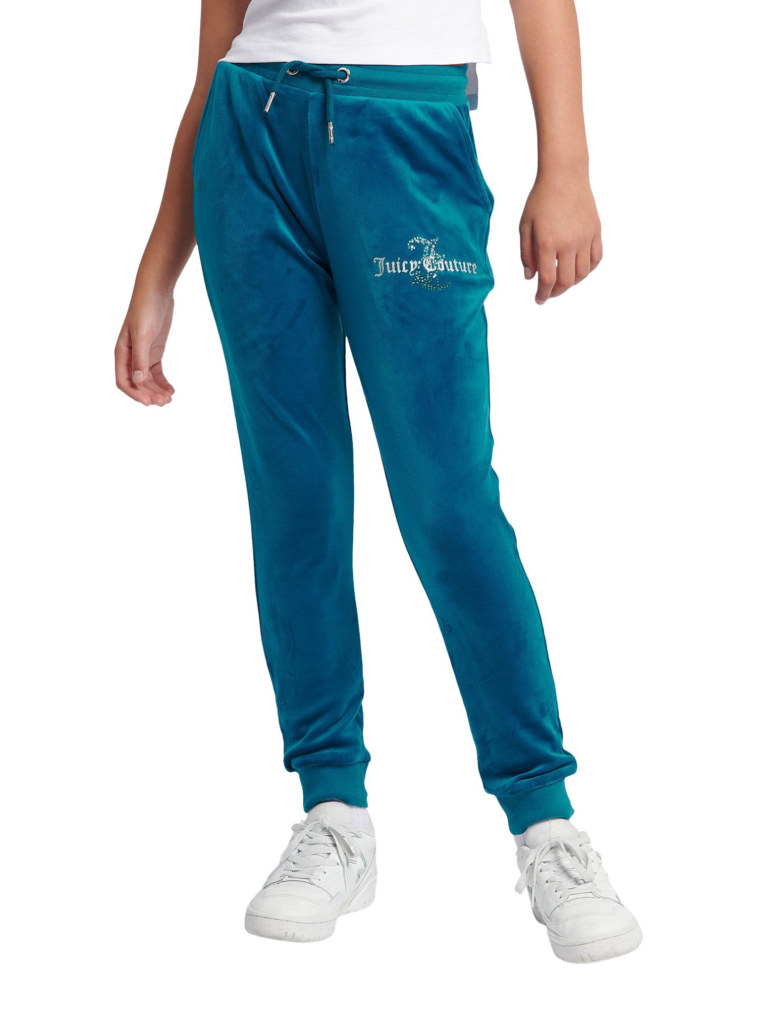 Product image 6 of 11, which shows Juicy Couture Kids' Diamante Hoodie and Slim Joggers Set, Lyons Blue, 7-8 years