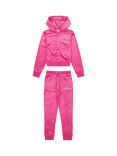 Juicy Couture Kids' Diamante Hoodie and Slim Joggers Set, Fuchsia